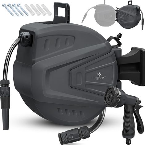 KESSER® Avvolgitubo con doccetta, automatico - 30 m, antracite (1/5)