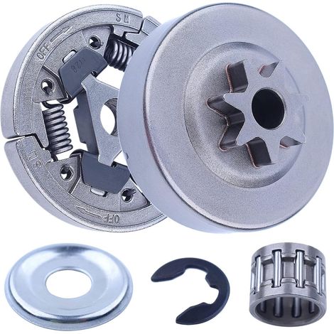 Kit de couvercle de tambour d'embrayage et pignon 3/8"-7T pour tronçonneuse Stihl 036 MS360 036PRO, tambour d'embrayage, ensemble d'embrayage, roulement à aiguilles, rondelle d'embrayage, goupille E (1/5)