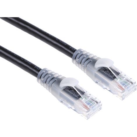 Câble cat 6 Avec connecteur / , U/UTP, gaine PVC Noir, 10m ( Prix pour 1 )