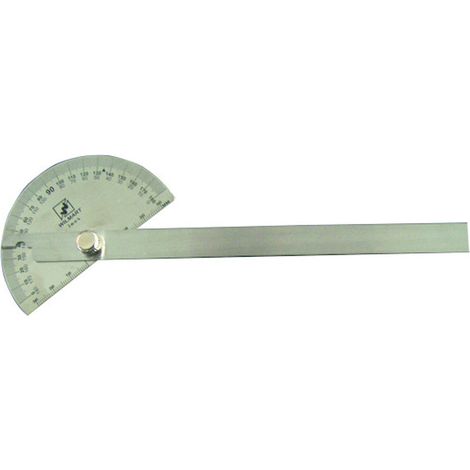 Rapporteur d'angle inox 170 mm avec règle non graduée - Wilmart