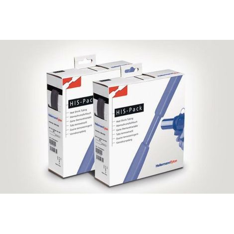 HellermannTyton Gaine thermorétractable 2:1 en rouleau 3,2/1,6 noir - Dévidoir 10m, qualité professionnelle pour isolation et protection des câbles.