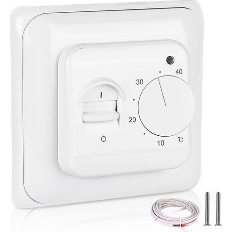 Room thermostat, mechanical rotary knob, NTC sensor, for recessed electric underfloor heating, 230V 16A (1/5)