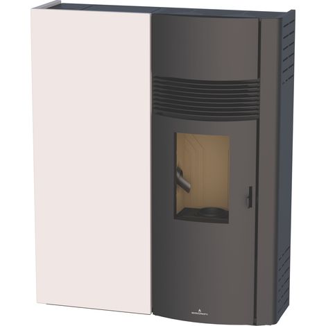BRONPI - Estufa de Pellet Extraplana Color Marfil Modelo ADRY-MF de 11 kW