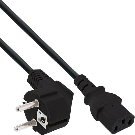 Câble D'alimentation - 1 Unité - PVC Noir - Connecteur Coudé C13 - Pour Équipements Informatiques - 0,3 M (1/3)