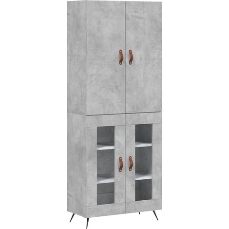 Credenza buffet cassettiera mobile contenitore organizer cucina soggiorno soggiorno alto 69,5 x 34 x 180 cm derivati del legno grigio 020034583