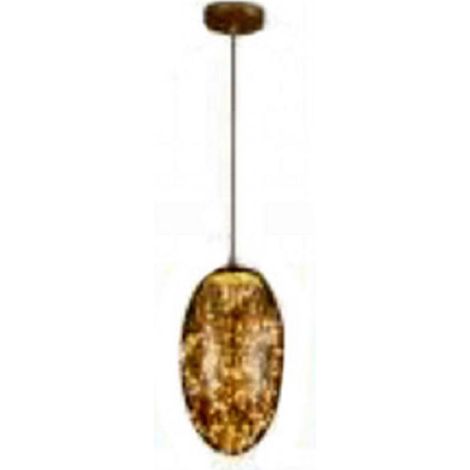 TRADE SHOP - Lampadario In Vetro A Led Ovale Effetto Cielo Stellato 12w Luce Fredda Calda A46 - -Bianco Caldo - (1/2)
