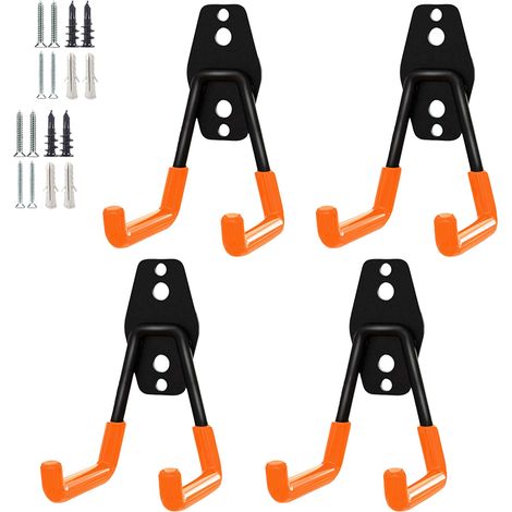 Crochets robustes pour garage, crochets utilitaires de rangement, organiseur de rangement pour outils de jardin, crochets muraux en acier (Petit crochet en U) (1/5)