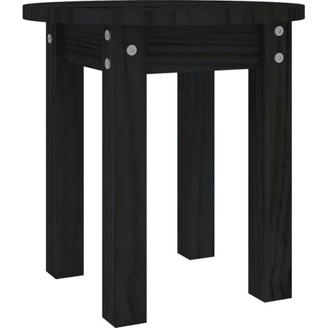 Maison Exclusive - Tavolino da Salotto Nero Ø 35x35 cm in Legno Massello di Pino (1/5)