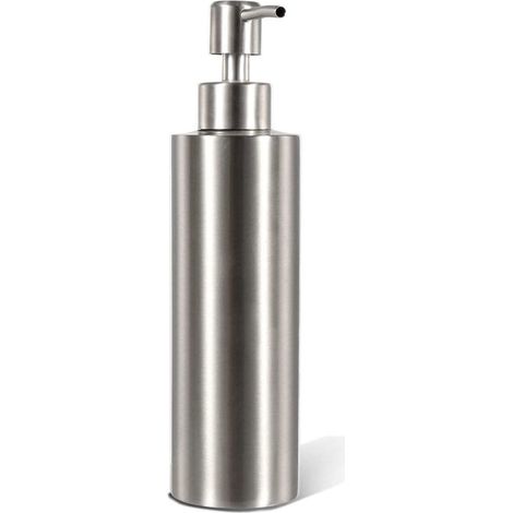 Distributeur De Savon - Acier Inoxydable 304 - 350 Ml - Pour Cuisine Salle De Bain Shampoing Lotion Gel Douche - 1 Pièce (1/5)