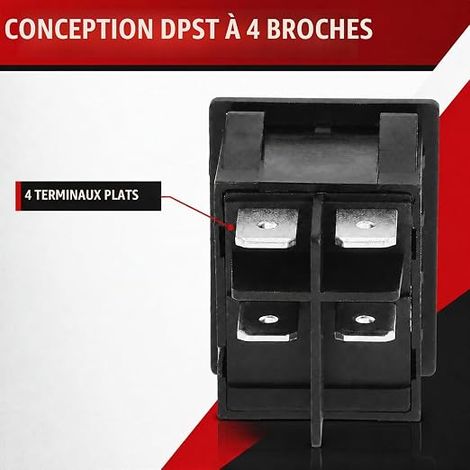 Interrupteur a Bascule 4 Broches Interrupteurs à bascule 2 Positions ON/OFF 30A 120VAC/250VAC pour Poste à souder, Voiture, Bateau, Appareils ménagers (1/3)