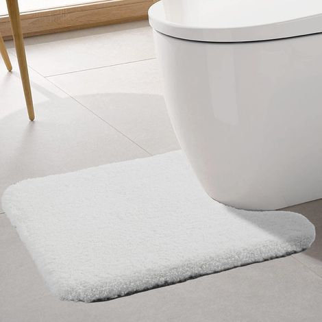 Tapis de WC antidérapant, très absorbant, microfibre 50x60 cm, blanc (1/5)