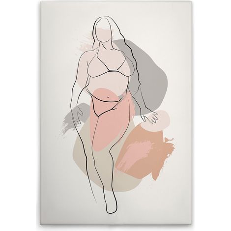 Leinwandbild Bodyline Positivity M1-No.51668 - Kunstdruck auf Leinwand in Weiß Schwarz - Wandbild 30 x 45 cm (1/5)