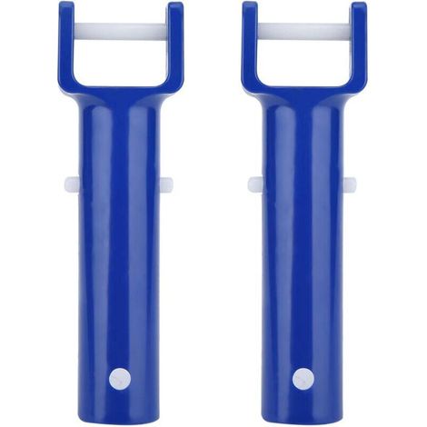 Clip de Piscine, Matériau ABS Bleu Piscine Pince en Forme de V Pince de Tête de Brosse Poignée de Rechange Accessoires de Piscine pour la Plupart des Têtes D'aspiration Standard 2 Pièces