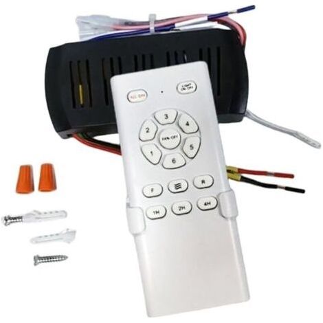 LAN 55W Frequenzumwandlungs-Fernbedienungsset für Deckenventilatoren, 6 Geschwindigkeitsstufen, Hochspannungsempfänger, einfache Bedienung, Schwarz und Weiß (1/5)