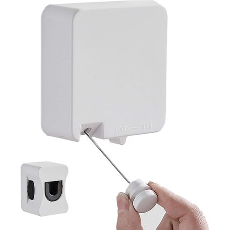 Tendedero retráctil de acero inoxidable de 6 metros, plegable y ajustable, de color blanco. (1/4)