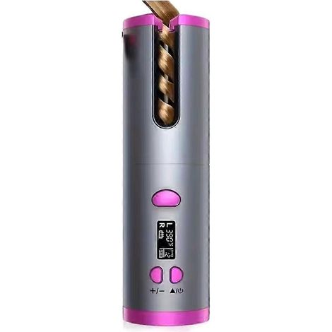 Fer à boucler automatique portable sans fil avec cylindre rotatif en céramique et contrôle intelligent de la température (gris) (1/5)