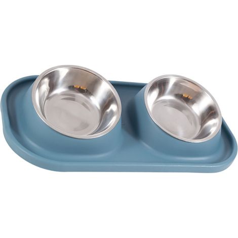 Double gamelle antidérapante, inclinable et amovible, facile à nettoyer, pour chats et chiens. (1/4)