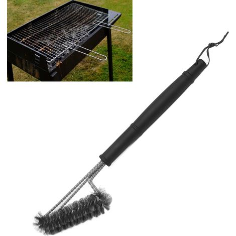 [Barbecue] + Spazzole per la pulizia lunghe + Acciaio inossidabile + Spazzola per barbecue per griglie di cottura Spazzola triangolare per la pulizia (1/4)