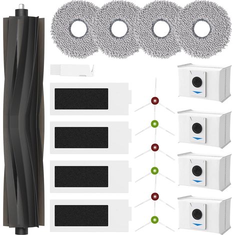 Lot de 20 Accessoires pour Robot Aspirateur, Brosse Principale, Filtre HEPA, Chiffon Microfibre, Sac Poussière, Compatible Ecovacs Deebot T20 (1/5)