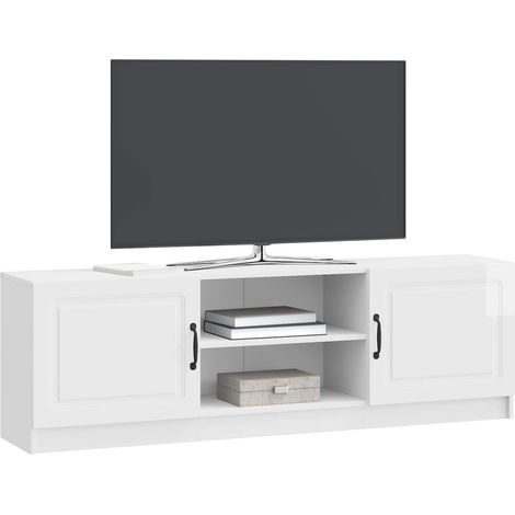 Maison Exclusive - Meuble TV Blanc brillant 150 x 31 x 47 cm Bois d'ingénierie