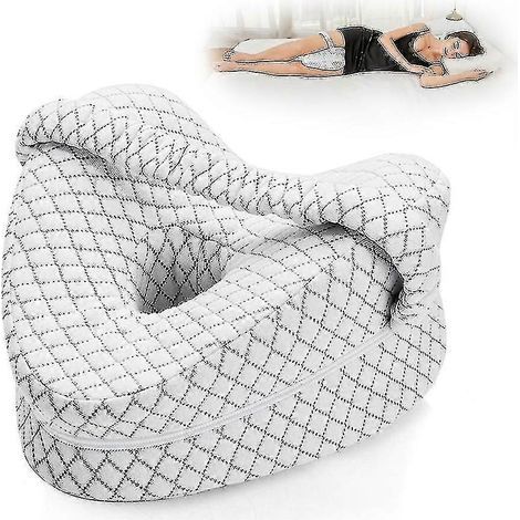 Oreiller orthopédique en forme de cœur pour le soutien des jambes, coussin triangulaire avec support pour les genoux, coussin pour le corps et la sciatique-Red (1/5)