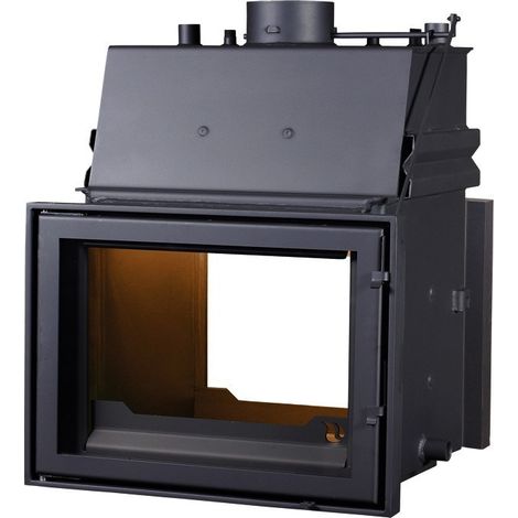 Viva – Insert cheminée bouilleur 12-20 KW – Capacité 36 L – Largeur 68 cm – Efficacité 80 % – Longueur bûches 40 cm – Ø 200 mm