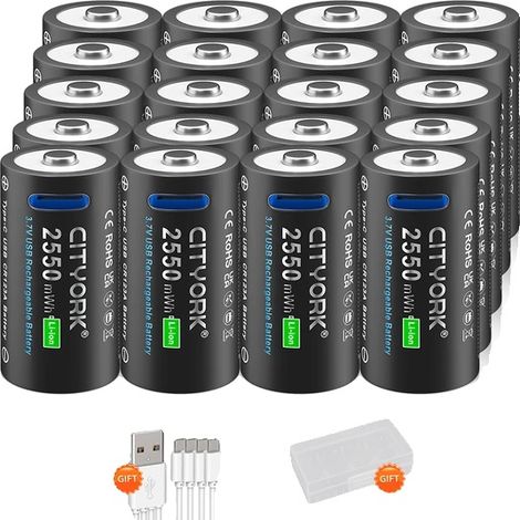 Lithium-Ionen-Akku, 2550 mWh Kapazität, kompatibel mit verschiedenen Modellen, 20er-Packung (1/2)