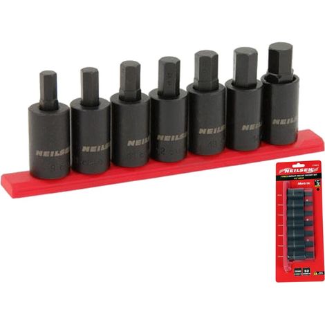 Neilsen Impact Hex Bit Socket Set 7pc T40 To T70 1/2" Drive Torx Tool Kit