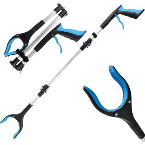 Pince de préhension pliable 110 cm avec aimant, rotative à 360 °, large tête préhension, aimants, pour personnes âgées, handicapées, femmes enceintes -