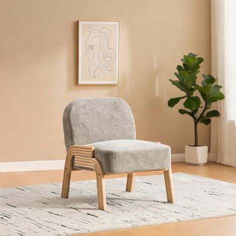 Fauteuil coloris gris en chenille 72 x 61 x 78 cm (1/5)