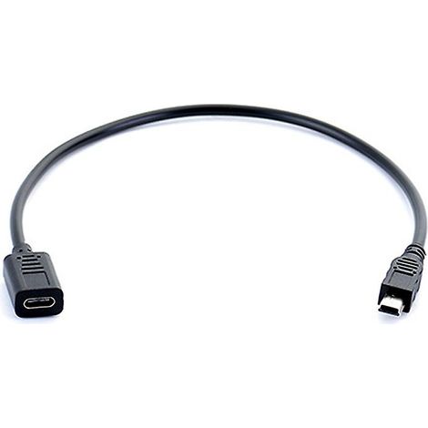Câble adaptateur de charge et de données Mini USB mâle vers Type-C femelle (1/4)