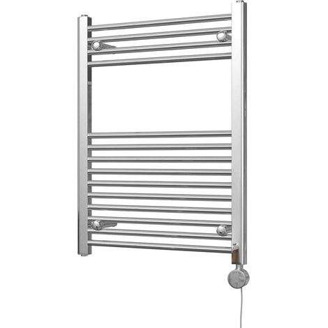 Zennor - Chrome Electric Towel Rail H800mm x W600mm Straight 200w Thermostatic (1/3)