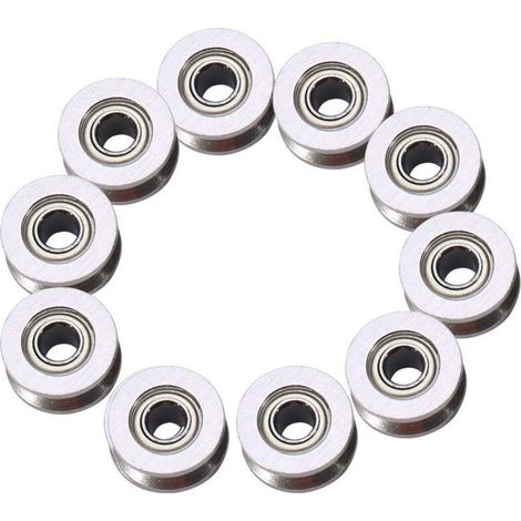 Roulement à Billes de Rail Poulie de Guide de V-Cannelure en Acier Miniature V624ZZ Double Bouclier 4x13x6mm pour Système de Mouvement Linéaire de Rail (1/5)
