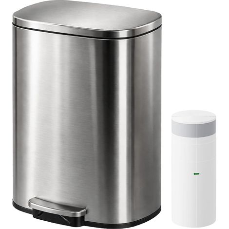 Pattumiera a pedale RB-50 50 L acciaio inox soft-close (1/5)