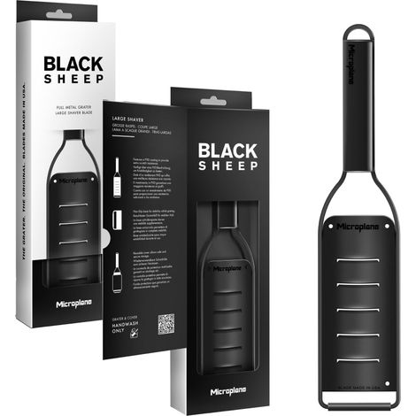 Microplane Grattugia da Cucina con Lama a Scaglie Grandi in Acciaio Inox Made in USA per parmigiano, Cioccolato, Tartufo e Fiocchi di Burro della Serie Black Sheep (1/5)