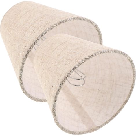 Vintage Design Beige Fabric Drum Lampshade for Table Lamp, Soft Light Effect, Hand-Woven Craftsmanship, Set of 2 for Modern Spaces (1/5)