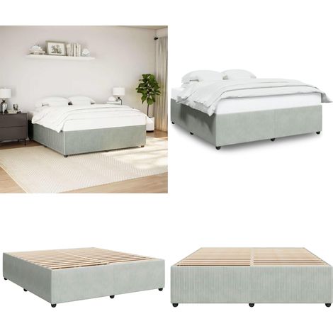 vidaXL Bettgestell ohne Matratze Hellgrau 200x200 cm Samt (1/5)