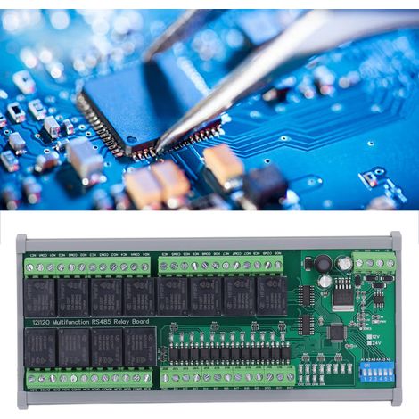 Modbus RTU RS485 12-Kanal DI-DO-Relaismodul mit DIN-Montageschiene 12 V (1/5)