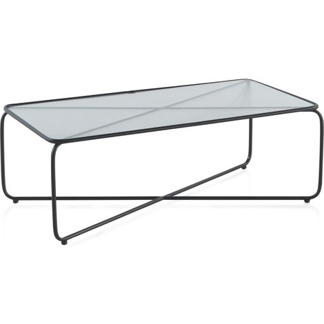Couchtisch aus Metall mit Glasplatte (1/5)