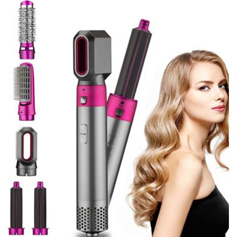 5-in-1 Heißluftbürsten-Set für das Haarstyling – Multifunktionstrockner, Glätteisen, Lockenstab und Volumengerät – Salon-Ergebnisse für alle Haartypen zu Hause