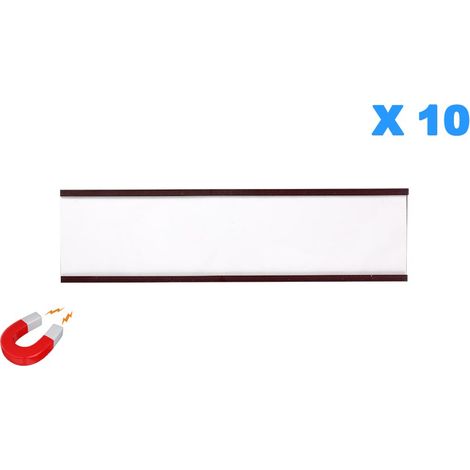 lot de 10 porte étiquettes magnétiques 40x150mm - 4034164
