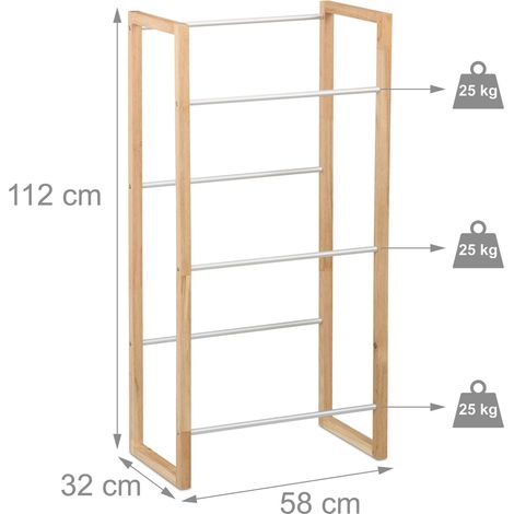 Scaffale per cassette di bevande salva-spazio 3 livelli 80 x 30 x 100 cm in legno di noce 130016640