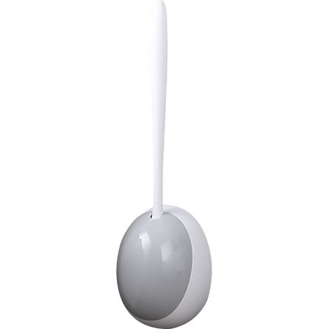 Lot porte-balai WC mural gris, kit brosse toilettes pour salle de bain, nettoyage cuvette, maison hôtel. (1/5)