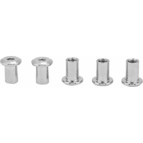 Écrous Hexagonaux Plats, M6 Écrous Plats Écrous Hexagonaux à Tête Ronde en Fer Nickelé Écrous Hexagonaux à Six Pans Creux(M615 50PCS)Lefou (1/5)