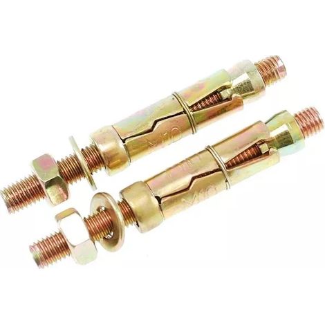 Lot de 2 boulons de fixation standards béton/ciment (diam. 10mm)