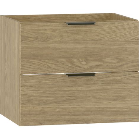 Waschtischunterschrank 60cm Astrid mit 2 Schubladen, Holzoptik