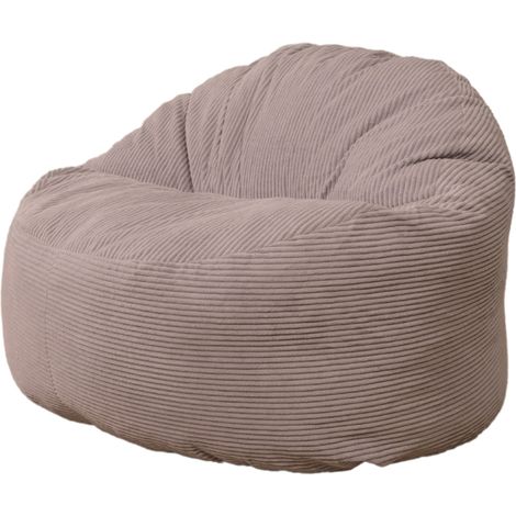 Pouf Velours Côtelé épais - 100cm Gris clair Bananair