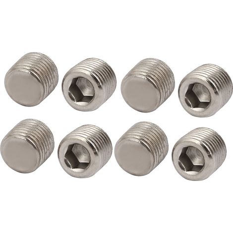 G1 / 8 Außengewinde 8mm Höhe Metall Innensechskant Flache Spitze Madenschraube 8St