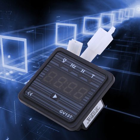 Compteur numérique moteur GV13DC avec tube LED 4 chiffres haute luminosité pour groupe électrogène, afficheur digital de tension et fréquence, mesure précise, 12V/24V (1/5)