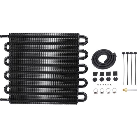 Refroidisseur d'huile de Transmission, 10 rangées, 395mm, en aluminium, Kit moteur à efficacité énergétique améliorée pour ligne 5/16 pouces, noir (1/5)